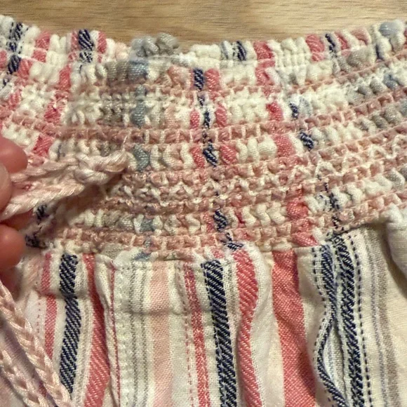 Rewash Multicolor Striped Elastic Waist Linen Blend Shorts - Picture 4 of 8